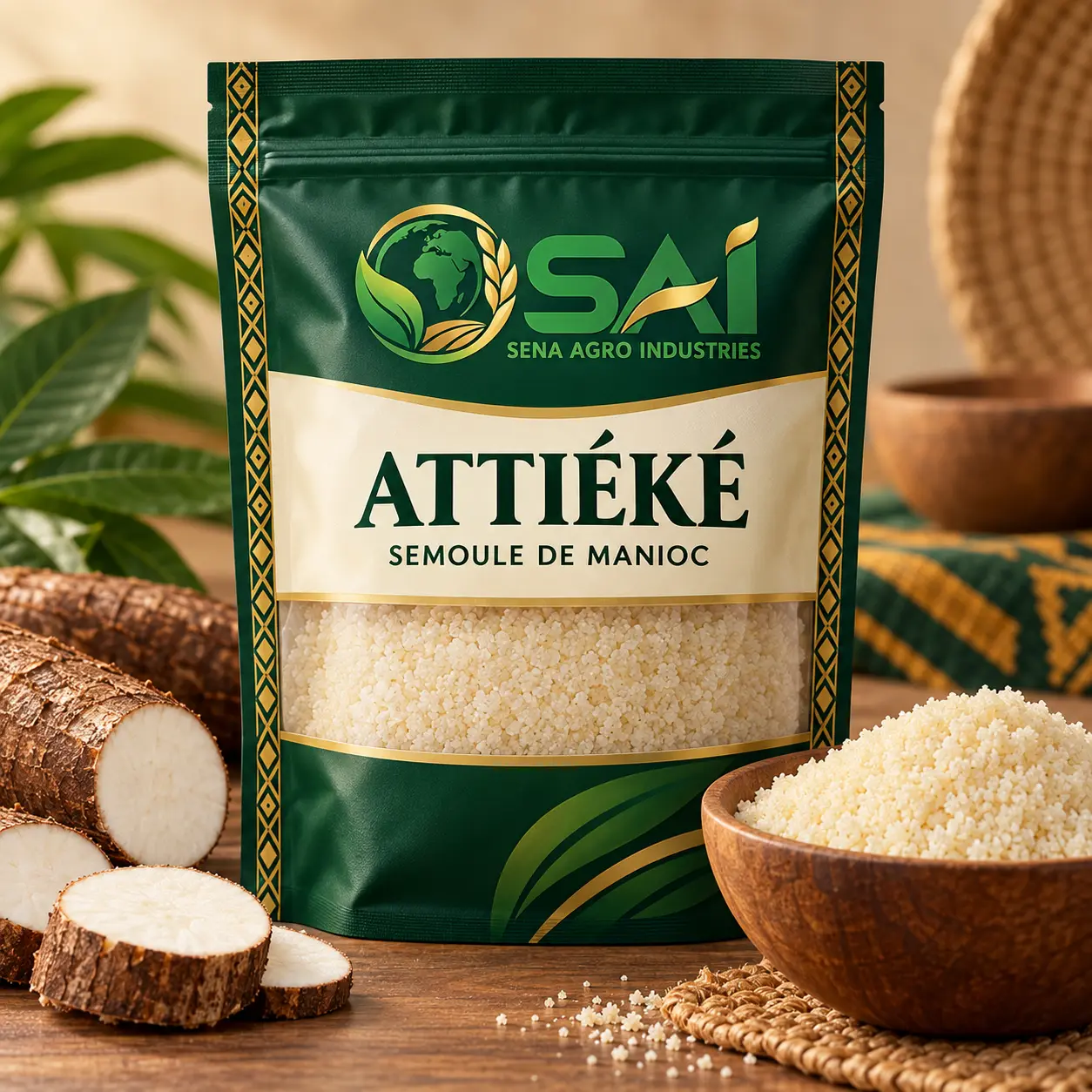 Attiéké — emballage SENA AGRO INDUSTRIES