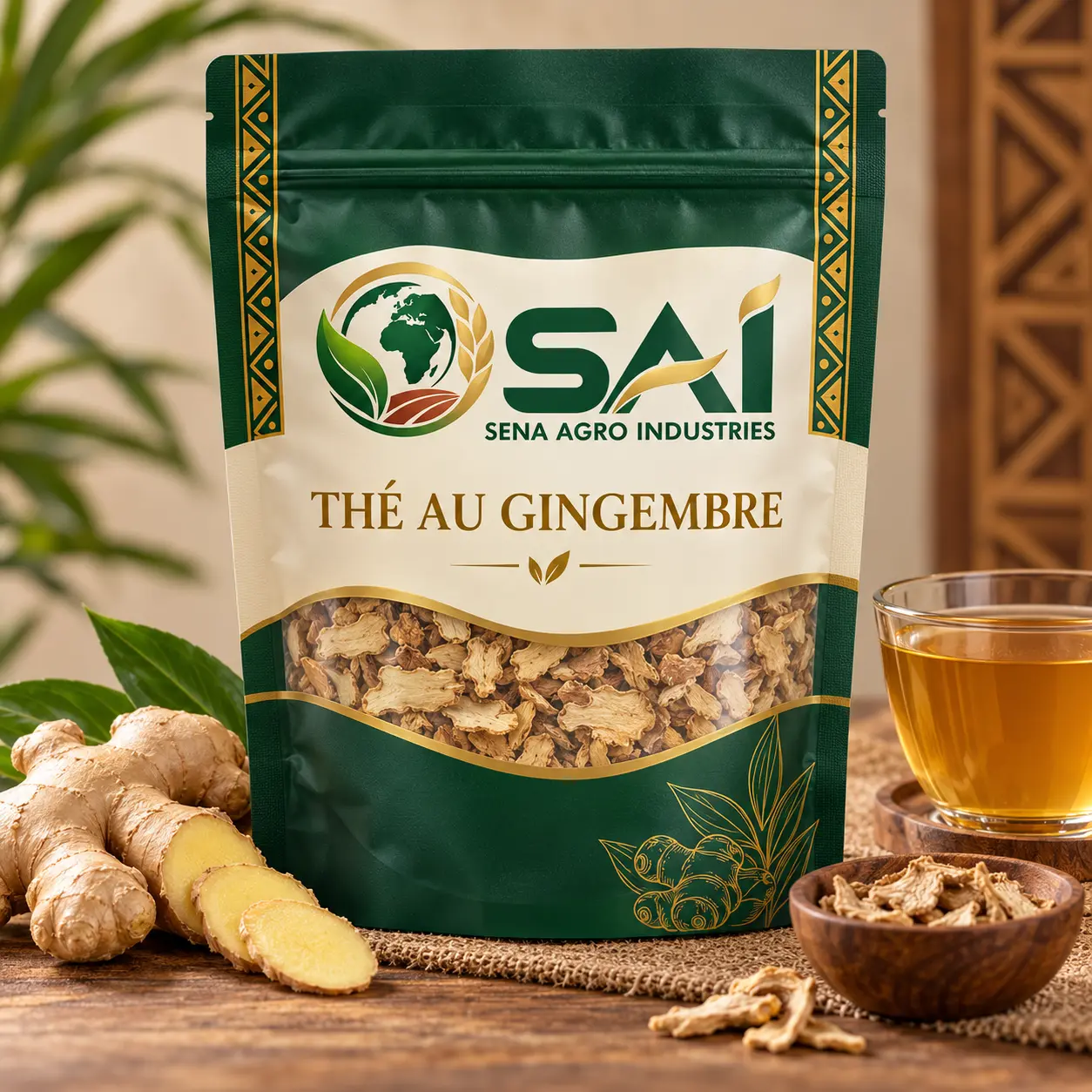 Thé au gingembre — emballage SENA AGRO INDUSTRIES