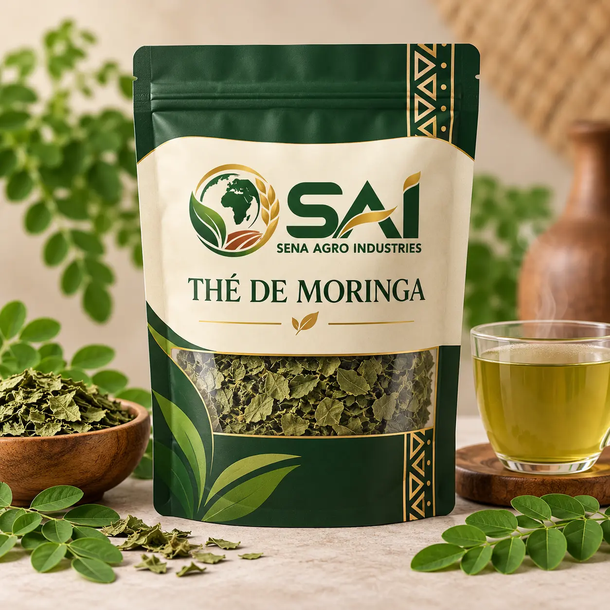 Thé de moringa — emballage SENA AGRO INDUSTRIES