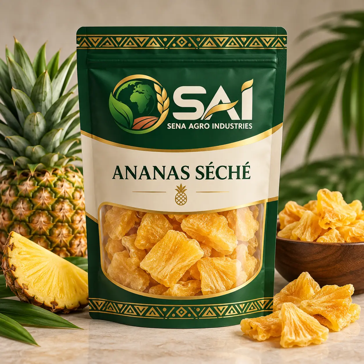 Ananas séché — emballage SENA AGRO INDUSTRIES